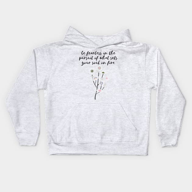 pursuit- set your soul on fire Kids Hoodie by Faeblehoarder